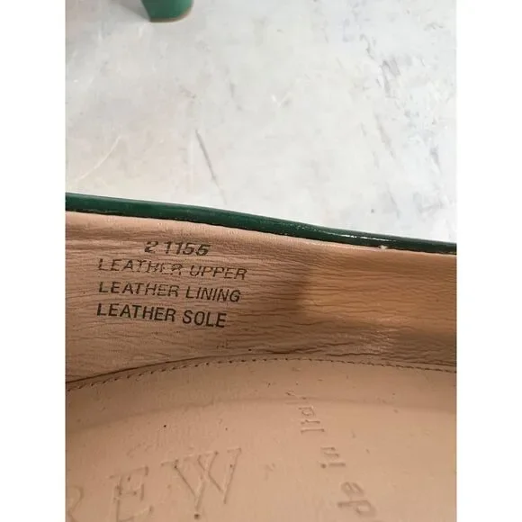 J. Crew Factory Green Heels with Light Green Toe Cap - Picture 9 of 16